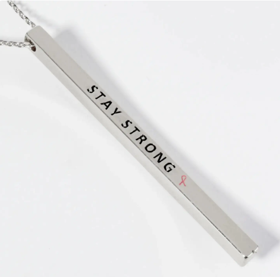 Stay Strong Pink Ribbon Necklace